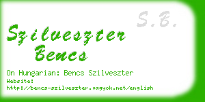 szilveszter bencs business card